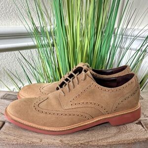 Cole Haan Wingtip Tan Suede Oxfords